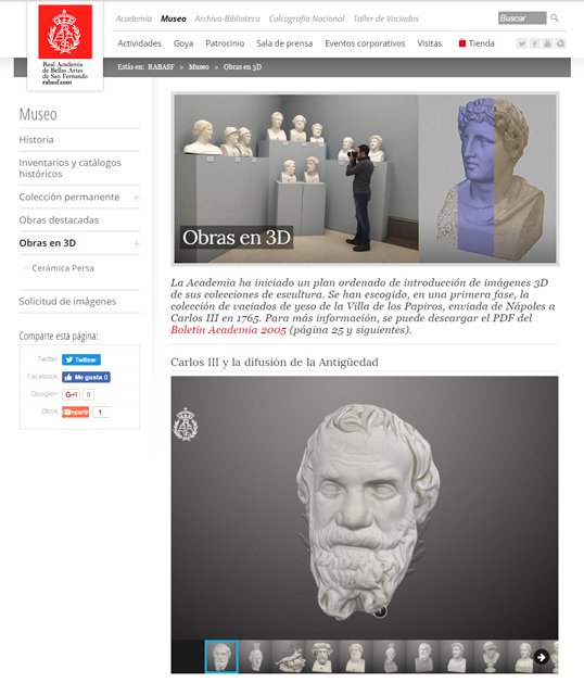 Página web de la Real Academia de Bellas Artes de San Fernando